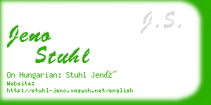 jeno stuhl business card